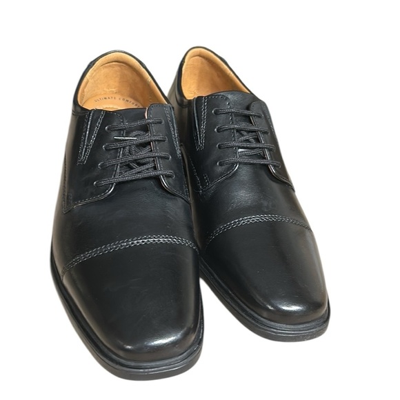 Clark’s men shoe,Tilden Cap toe,Oxford,black leather,classy,event,office 7.5 “ W - Picture 1 of 15